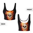 thumbnail image 6 of Sports Bras For Women Workout Tank Tops, Satanic Skull In Flames In The Darkness Running Vest With Removable Cups, 6 of 7