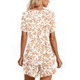 thumbnail image 5 of IROINNID Christmas Pajamas for Women Loose Fit Tunic Tops with Shorts Short Sleeve Two-Piece Sleepwear Holiday Pajamas Sets,Orange, 5 of 7