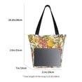 thumbnail image 5 of Easygdp Ducks and Flowers Stylish Canvas Handbag Shoulder Tote Bag, Shopping Bag with Zip, Suitable for Buying Groceries, Office, Fitness, 5 of 9