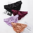 thumbnail image 2 of Spdoo Sexy Satin Underwear for Women Frill Trim Seamless Panties Low-Waist Bikini Briefs Stretch Ladies Underpants Lingerie, 2 of 6
