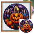 thumbnail image 1 of Hilo Algodón Bordado Punto Cruz Calabaza Con Vidrieras Impresas 11CT, 1 of 9