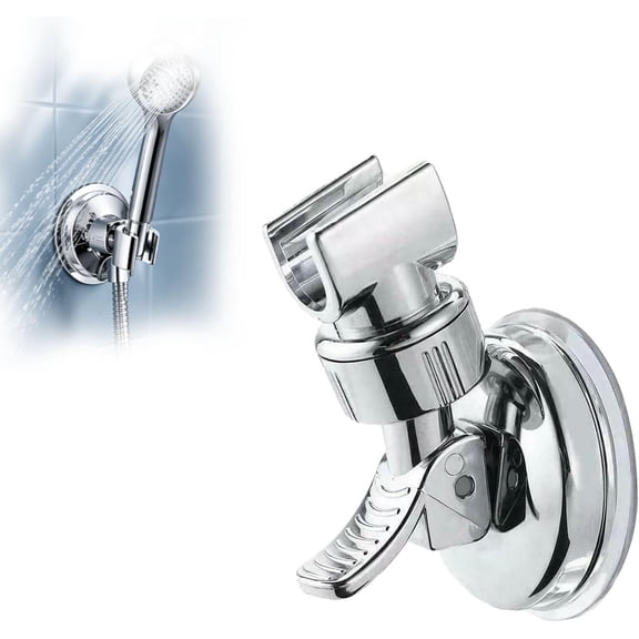 Adjustable Shower Head Holders with Removable Suction Cup, Hand Shower Wall Mount Bracket, No Drill Shower Sprayer Holder Clamp, 360° Rotation Shower Mount, Shower Wand Holder for Bathroom (1PC)