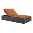 thumbnail image 2 of Modway Sojourn Aluminum Rattan Fabric Patio Double Chaise in Chocolate/Tuscan, 2 of 6