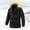Black, variant on Brondbend Men Coats Winter Jackets for Men Hooded Long Sleeved Zipper Pocket Outerwear Solid Color Fashion Jacket Loose Fit Vacation Tops Black