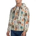 thumbnail image 3 of Pofeuu Squirrels and Trees Print Mens Casual Hooded Collar Drawstring Hoodies Pullover Sweatshirts Casual Long Sleeve Shirts-Large, 3 of 7
