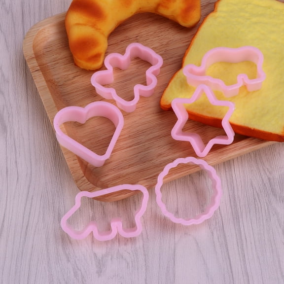 Raindrops Pink Plastic Cookie Cutters Set of 6 for Baking Perfect for Valentine's Day Christmas and Birthdays 6 Different Shapes