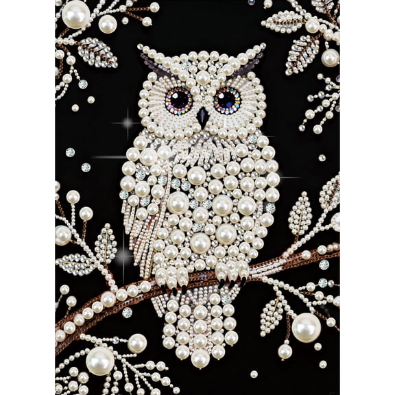 Adult Diamond Painting Kit Owl Pearl Painting 5D DIY Artistic Diamond and Pearl Painting, Perfect for Home Wall Decor, 12x16 in