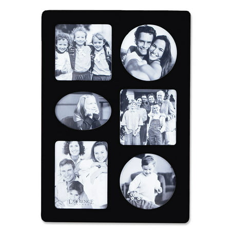 Black Wood Multi 6 Opening Picture Frame
