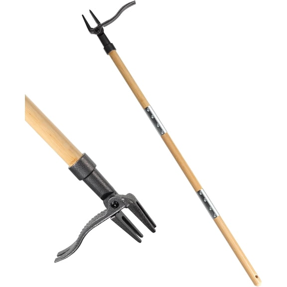 Weed Puller Tool, Stand Up Weed Remover Tool with Long Handle, 4-Claw Steel Head , Gardening Hand Weeding Tools Without Bending, Pulling, or Kneeling