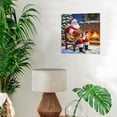 thumbnail image 3 of Cozy Santa by Fireplace Festive Christmas Tree Holiday Family Gifts Canvas Painting Poster Wall Art Decorative Picture Prints Modern Decor 12x12inch(30x30cm), 3 of 6