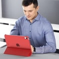 thumbnail image 2 of MoKo Case for iPad (A16) 11th Generation 11 Inch 2025, iPad 10th Generation 10.9 inch 2022, Slim Stand Protective Cover with Hard Translucent Shell Cover, Auto Wake/Sleep,Red, 2 of 8