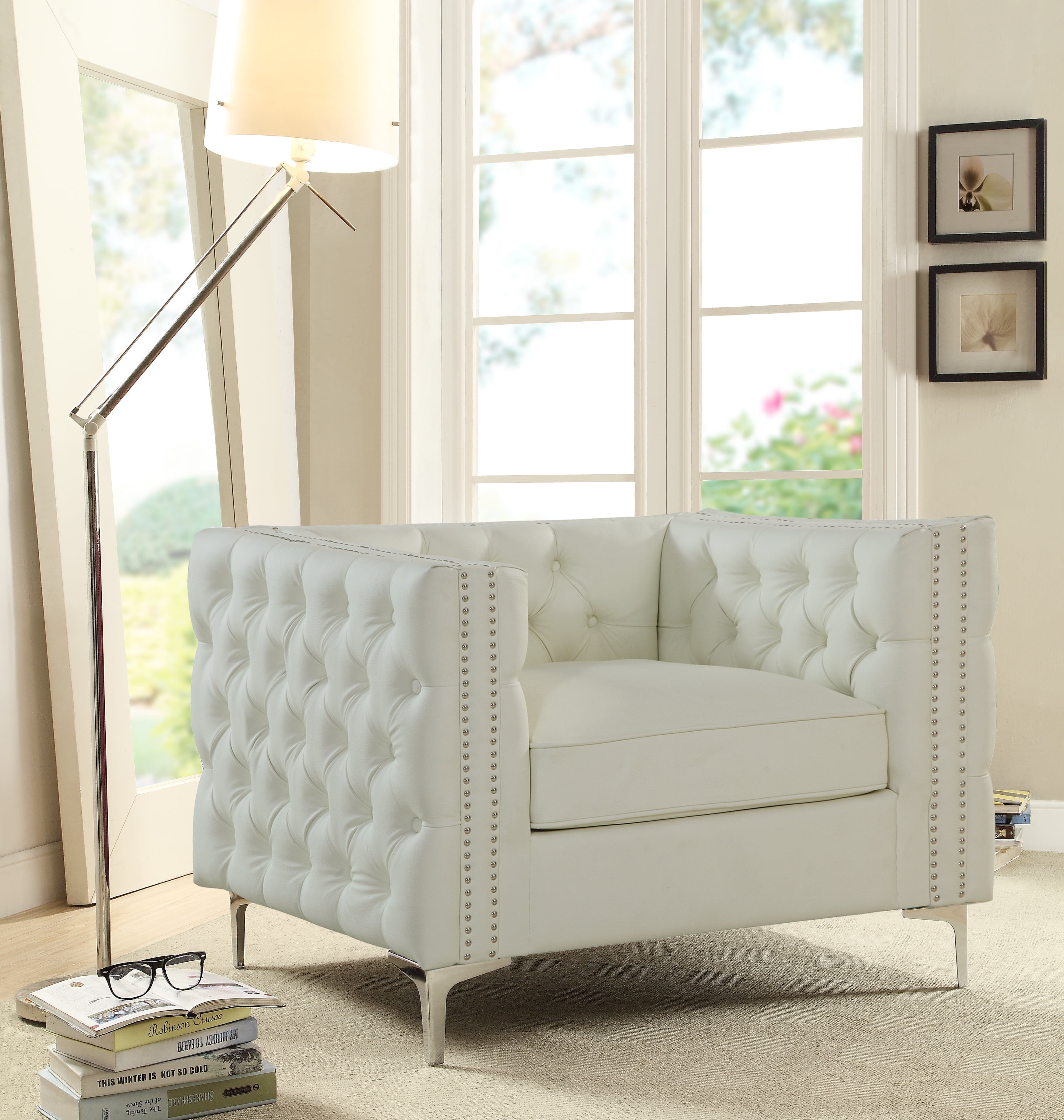 Chic Home Accent Club Chair PU Leather Upholstery