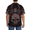 thumbnail image 5 of Gaeub Spider with Skull Men's Lapel Short Sleeve Shirt, Relaxed Fit Shirt, Soft and Breathable for Outdoors Party Travel - Small, 5 of 7