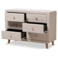 thumbnail image 3 of Baxton Studio Jonesy 6 Drawer Linen Upholstered Dresser in Beige, 3 of 8