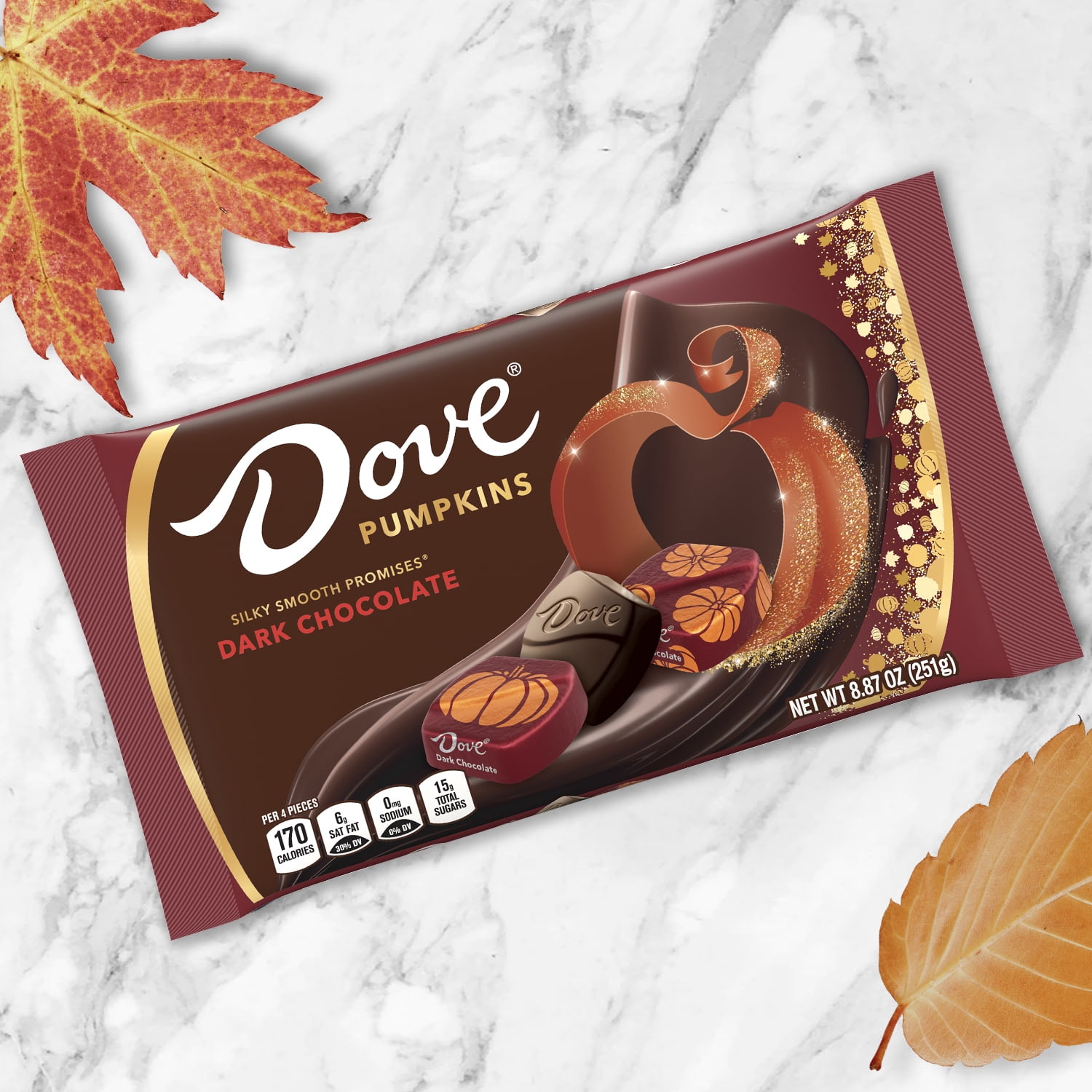 (3 pack) Dove Promises Dark Chocolate Fall Halloween Candy - 8.87 oz