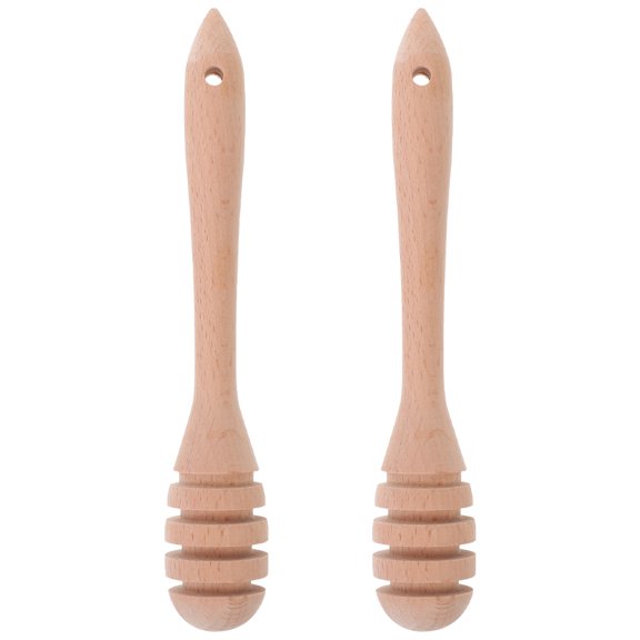 2Pcs Wooden Honey Dipper Stick Honey Syrup Dipper Stick Kitchen Honey Dipper for Honey Jar