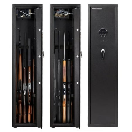 5-6 Rifle Gun Safe Metal Gun Cabinet with Removable Storage Shelf for Rifle Shotgun Firearms