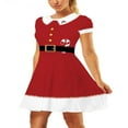 thumbnail image 3 of Robe de Noël pour Femmes à Manches Courtes Robe de Dessin Animé pour les Vêtements de Fête de Vacances, 3 of 5