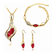 thumbnail image 1 of Conjunto de collar Aretes Y Brazalete Malubero Malu1696 Con Cristales Color rojo, 1 of 3