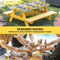 thumbnail image 6 of Farmhouse Table Cloths for 3 Foot Rectangle Tables, Watercolor Sunflowers Animals Printed Wood Grain Patio Waterproof Elastic Fitted Tablecloths, Washable Rectangular Table Cover for Camping, 6 of 8