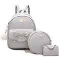 thumbnail image 1 of I IHAYNER Mochila de cuero a la moda con lazo para niñas, 3 piezas, bolso de hombro para mujer, 1 of 5