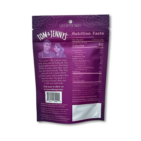 Tom & Jenny’s Soft Caramels Candy SugarFree Caramel Candy 1 Bag Classic
