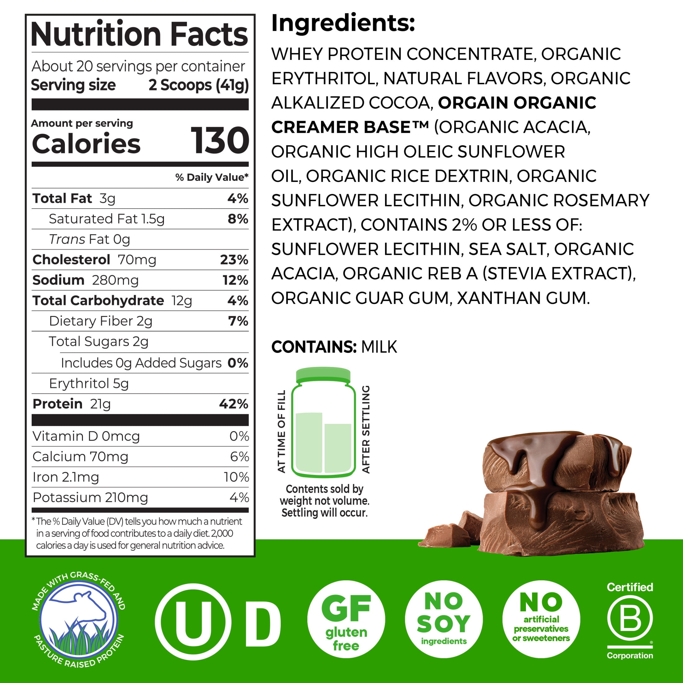 Orgain ® Grass-Fed Whey™ Protein Powder - Chocolate Fudge