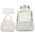 thumbnail image 2 of Resicozy 3 Pcs Backpack Bookbag Casual Lightweight Travel Rucksack Daypack Backpacks for Teens College Bags Backpack 2026 White, 2 of 9