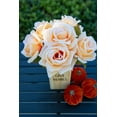 thumbnail image 3 of 12" H Peach Rose in Wood w/Tin Cap, 3 of 3