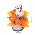 thumbnail image 3 of Fall Artificial Pumpkin, Maple Leaf, Berry Arrangement with Metal Basket, Preassembled Floral Centerpiece for Home and Thanksgiving Decor, 3 of 6