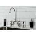 thumbnail image 3 of Kingston Brass KS7798AXBS English Country Two-Handle 3-Hole Deck Mount Bridge Kitchen Faucet with Brass Side Sprayer in Brushed Nickel, 3 of 8