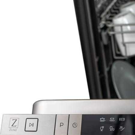 ZLINE - 18" Compact Top Control Built-In Dishwasher with Stainless Steel Tub, 40 dBa - Stainless steel