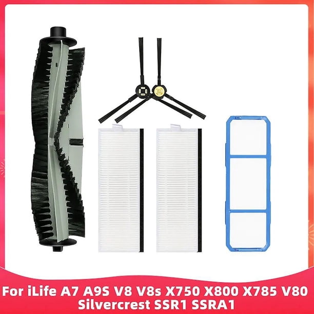 Compatible For iLife A7 A9s V8 V8s V80 X750 X800 X785 Silvercrest SSR1 SSRA1 DEXP LF-800 Spare Parts Main Side Brush Hepa Filter~1698