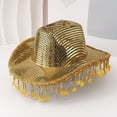 thumbnail image 4 of Vjnyvs Western Cowboy Hat, Sequined Star Tassel Cowboy Hat, Wide Brim Western Bling Headgear Stylish Party Accessory for Women Theme Party Cap, 4 of 7