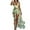 Green, variant on Boho Women Floral Print Halter V Neck Long Maxi Romper Summer Sleeveless Skirt Beach Sundress Holiday Dress