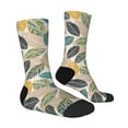 thumbnail image 4 of Yiaed Vintage Leaves Print Great elasticity Crew Socks Sports socks for Men and Women, 4 of 5