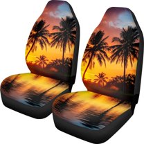 Renewold Hawaiian Palm Tree Gold Sky Car Seat Cover for Women Men, Car Seat Protector Auto Accessories Decor Universal Fit Most Cars Sedans SUV Trucks