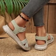 thumbnail image 3 of Rokment Womens Walking Sandals 2026 Summer Fashion Casual Comfortable Open Toe Ankle Strap Memory Foam Cushion Platform Wedge Low Heel Dress Sandals for Beach Vacation Light Green Size 7, 3 of 5