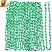 Skeleteen Green Shamrock Beads Necklaces - St Patricks Day Bead Necklace Party Favors Pack - 1 Dozen