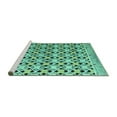 thumbnail image 2 of Ahgly Company Machine Washable Indoor Rectangle Abstract Turquoise Blue Modern Area Rugs, 3' x 5', 2 of 4