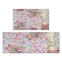 Pioneer Flower Floral Print Pattern Kitchen Rugs Sets Of 2,Anti Fatigue Kitchen Mat Rugs Non Slip Washable,Decorative Kitchen Floor Mats for Kitchen,Sink,Laundry,17"x30" 17"x47"