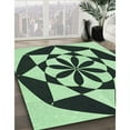thumbnail image 3 of Ahgly Tapis Rond Lavable en Machine Intérieur Transitionnel Gris Ardoise Foncé Ou Vert Ardoise Foncé, 7 Pieds Rond, 3 of 7