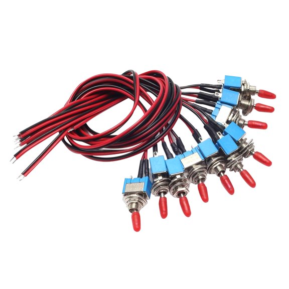 APPLAYERR Mini Toggle Switch SPST Pre Wired On Off 3 Pin for Car Racing Boat Marine Applications 6A/125V 3A/250V 10 Pcs