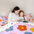 thumbnail image 4 of Homewish Kawaii Floral Twin Comforter Sets,Cute Cartoon Themed Bedding Set,Purple Red,Polkadot Reversible,2-Piece,1 Comforter and 1 Pillowcase, 4 of 7
