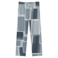 thumbnail image 4 of Abstract Blue Rectangle Pattern Winter Female Pants Flannel High Waist Women Pants Lady Warm Straight Leg Plush Trousers, 4 of 7