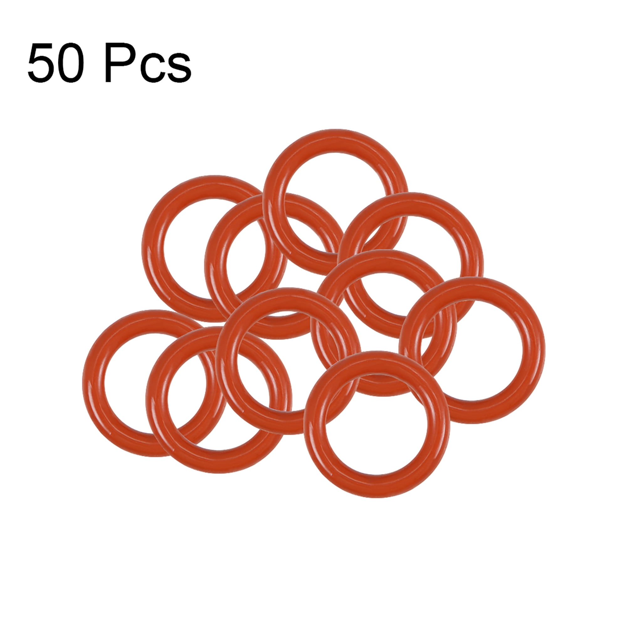 50pcs Silicone Rubber O-Ring 20-70mm Washer Seals Gasket 1.5mm Red 