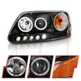 thumbnail image 3 of ANZO 1997.5-2003 Ford F-150 Projector Headlights w/ Halo and LED Black 1pc - 111031, 3 of 4