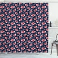 thumbnail image 1 of Ambesonne Floral Shower Curtain, Brush Flower Bouquet, 69"Wx70"L, Coral Pink and Dark Blue, 1 of 3