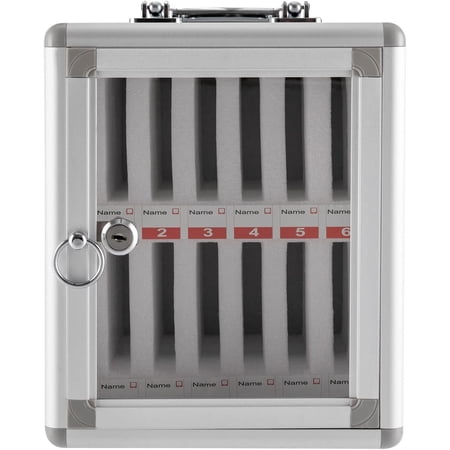 Miumaeov 12 Slots Aluminum Alloy Cell Phones Storage Cabinet Pocket Chart Storage Locker Box with Safety Lock for Classroom Office