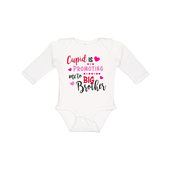 Inktastic Cupid is Promoting Me to Big Brother Boys Long Sleeve Baby Bodysuit